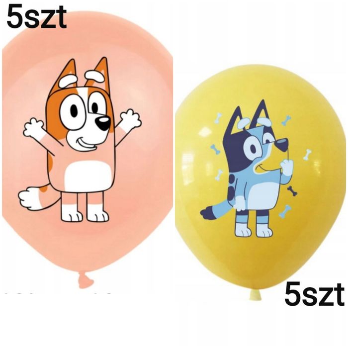 balony Bluey zestaw Bingo Blue zestaw komplet balonów 10 szt