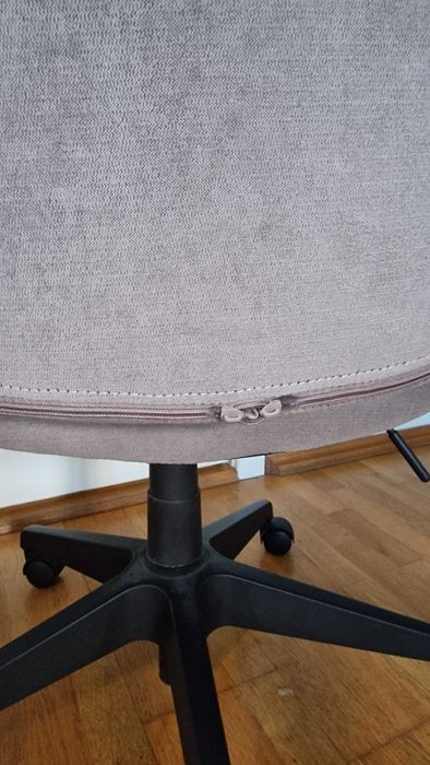 Fotel Obrotowy Tapicerowany Biurowy Szary do Komputera Gabinetowy