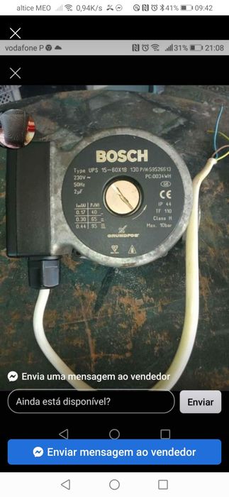 Bomba de circulação de águas de aquecimento