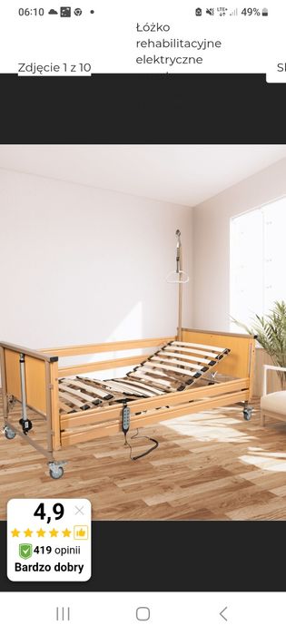 Łóżko rehabilitacyjne. Nowe. Elektryka.  Drewno. Vermeiren .