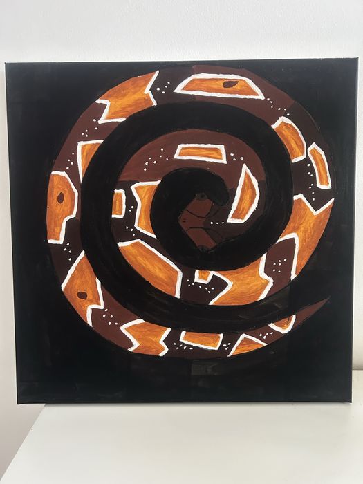 Obraz akryl akrylowy recznie malowany wąż 50 x 50 cm