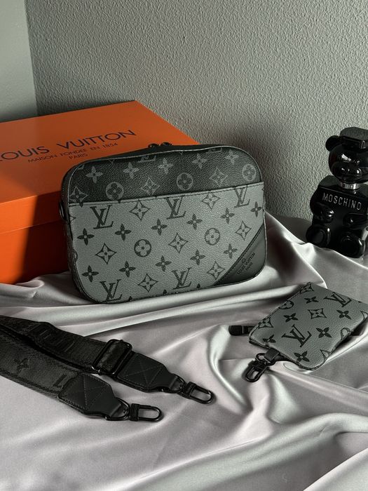 Чоловіча сумка Louis Vuitton мужская сумка барсетка дуо 2в1 мессенджер клатч через плечо