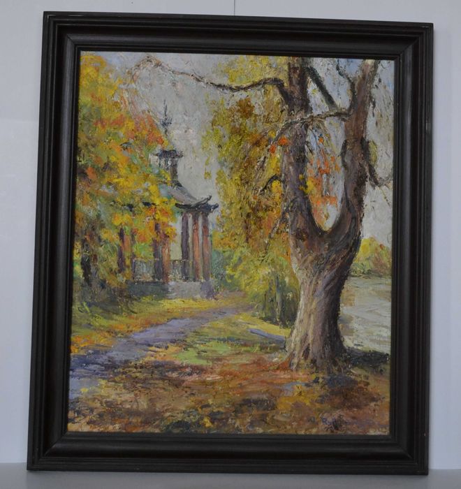 Obraz olejny olej na płótnie Wilanów Chińska Altana Rutkowski 65x56 cm