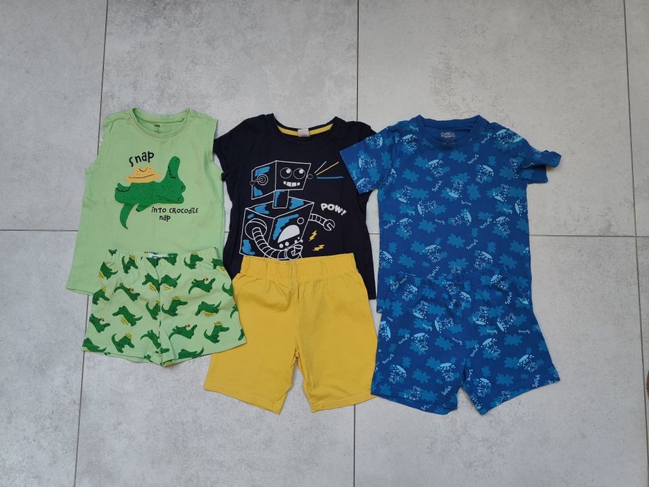 Komplet 3 piżam chłopięcych dwuczęściowe lato r. 110