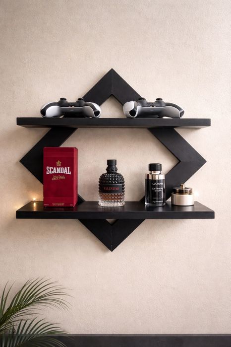 Prateleira decorativa em madeira - design moderno