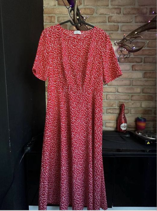 плаття сукня vovk жіноча розмір с, червоне, в горошок.