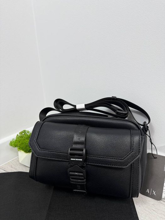 Чоловіча сумка Armani Exchange чорна Барсетка армані ексчейндж Сумка через плече A | X