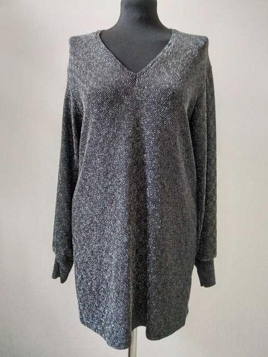 Sukienka Zara, czarna,srebrna, błyszcząca,rozmiar S, elegancka