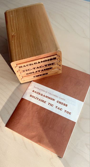 Conjunto de três jogos tradicionais em madeira