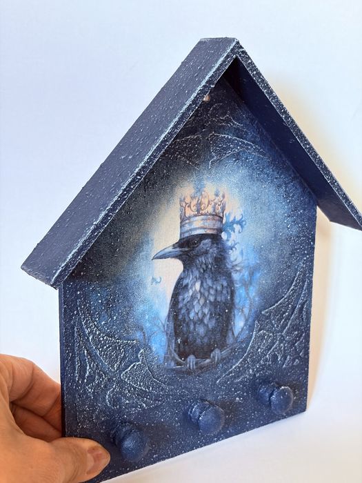 Szafka organizer na klucze domek kruk dark gothic gotycki fantasy style