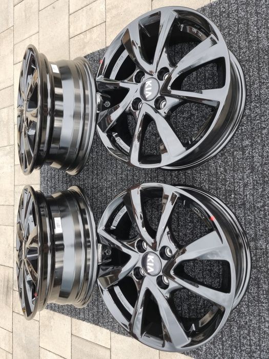 KIA 15" Picanto Rio Stonic Nowe felgi aluminiowe 4x100 czarny połysk