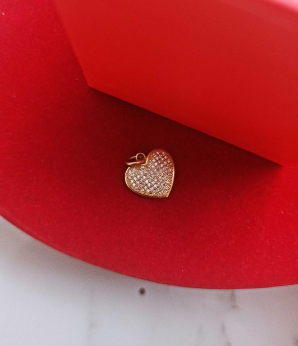 Zawieszka srebrna Lovely serce pozłacane PREZENT dla Żony/Córki/Mamy