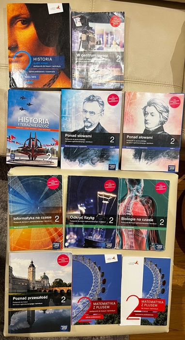 Zewstaw ksiązek do klasy 2 technikum/liceum