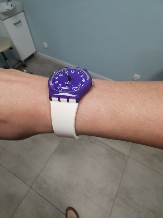 Zegarek swatch gent fioletowy biały