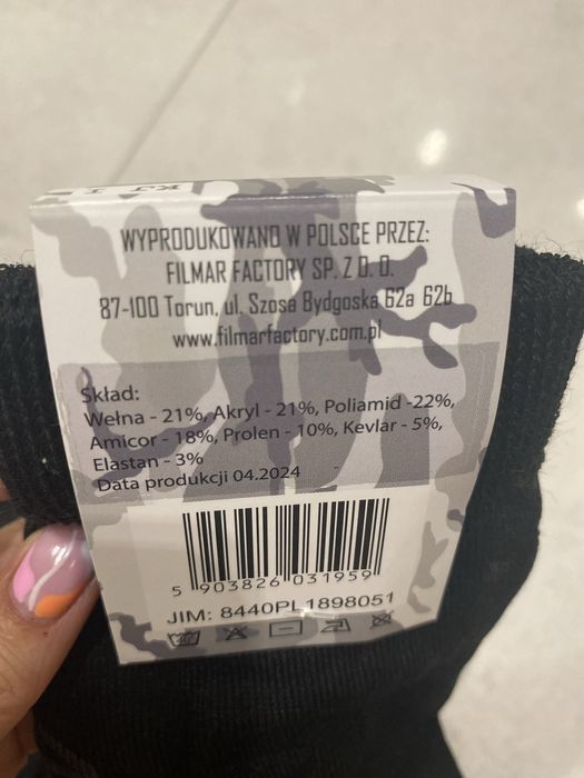 Skarpety wojskowe rozm 27-28 zimowe 2 pary