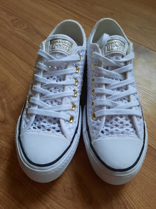 Летние кеды Converse Chuck Taylor All Star на платформе с перфорацией на толстой подошве черевики  23.2см р.36