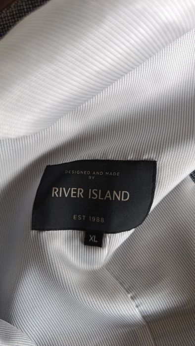 Жилет классический river island серый шерсть-лен-полиестер 50 размер
