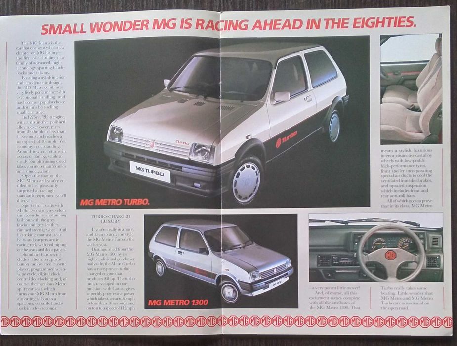 Prospekt MG modele Metro, Maestro i Montego