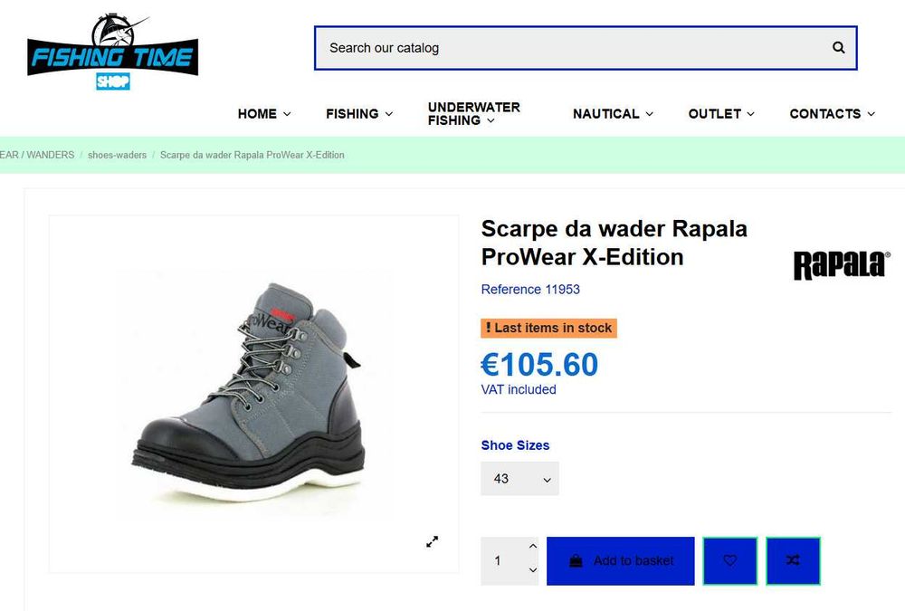 Botas Prowear da Rapala para vadeador com sola de feltro.