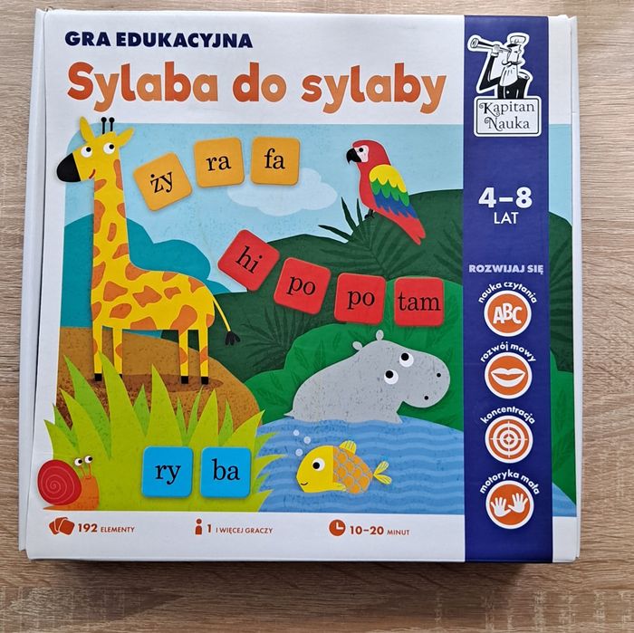 Gra edukacyjna Sylaba do sylaby Kapitan Nauka 4-8lat rozwój,nauka