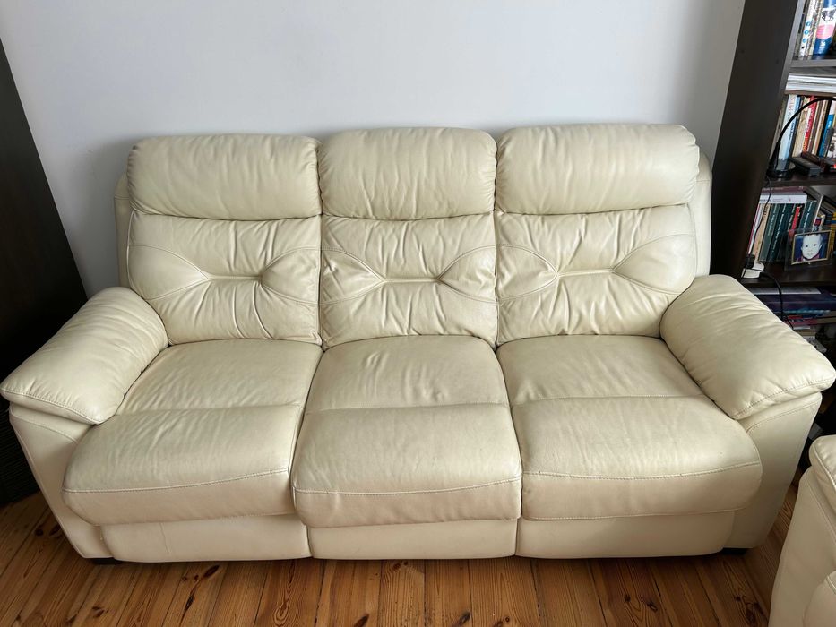 Komplet wypoczynkowy skórzany