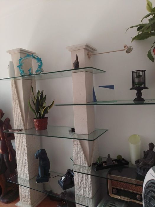 Móvel Pedra Com Vidro