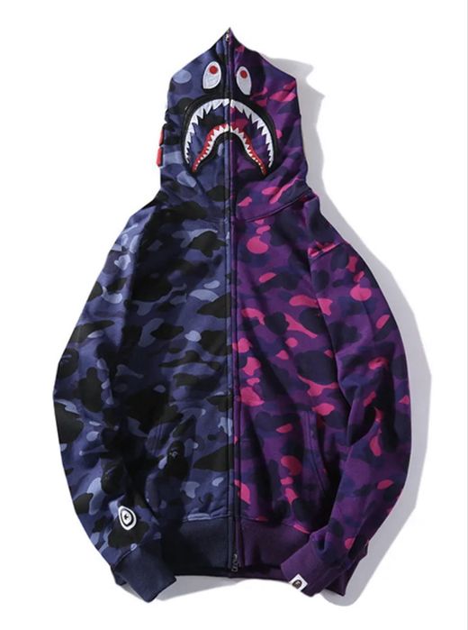Кофта Худи (Bape) бейп - фиолетово-синяя