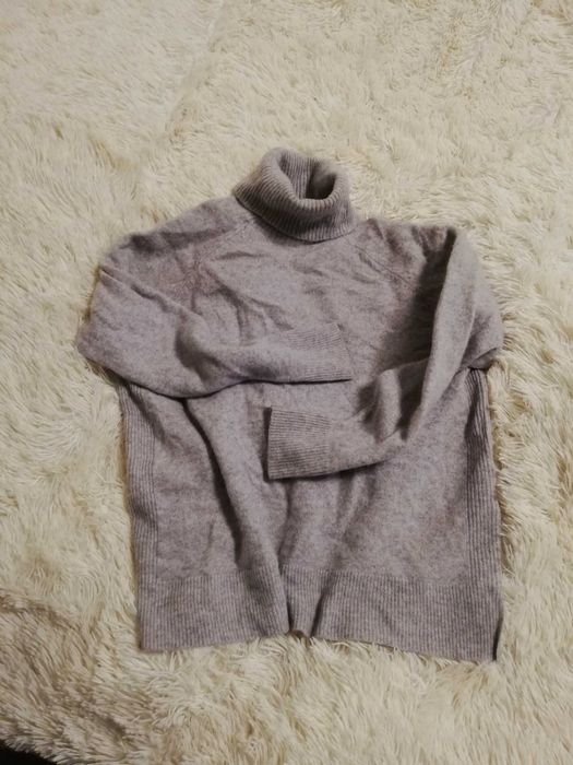 sweter 100% kaszmir S M Cubus szary sweter golf kaszmir S M