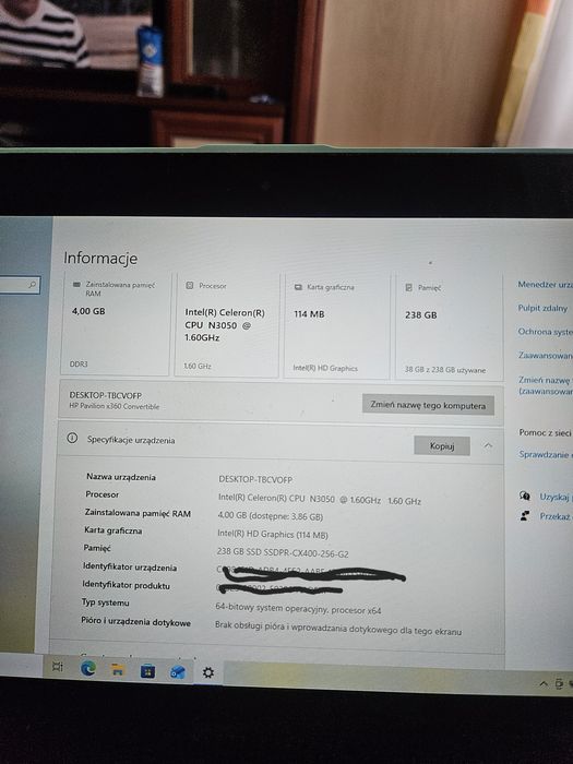 Laptop HP Pavilion X360 11-K104NW