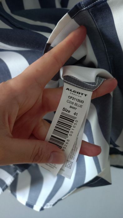 Koszula męska Alcott 100% bawełna w paski długi rękaw