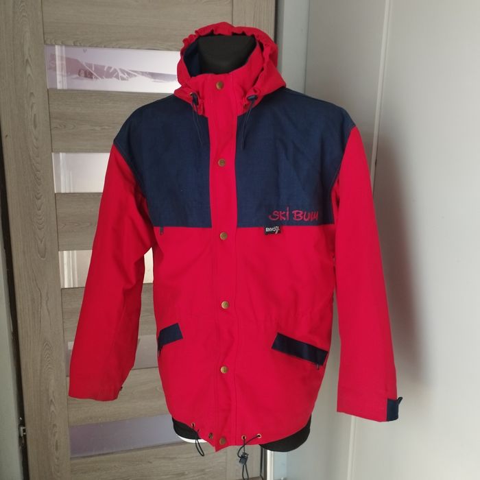 Kurtka męska na podszewce z kapturem czerwono-granatowa rozmiar s envo