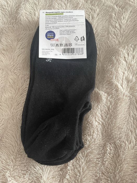 Skarpetki męskie typu sneakersy - stopki czarne 39-42