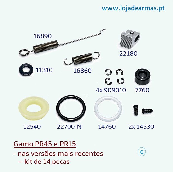 Peças p/Pressão d'Ar Gamo, Cometa, Norica, Mola, CO2, PCP, PCA desde