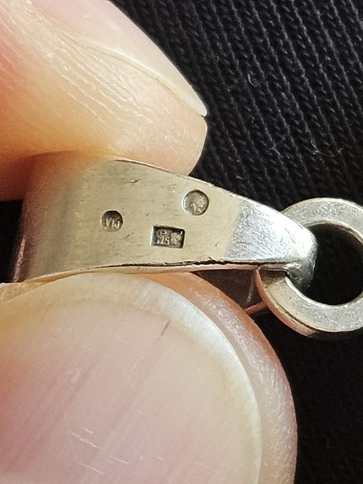 Srebrny Medalion z Krzyżem i Łańcuszkiem splot  Ankier