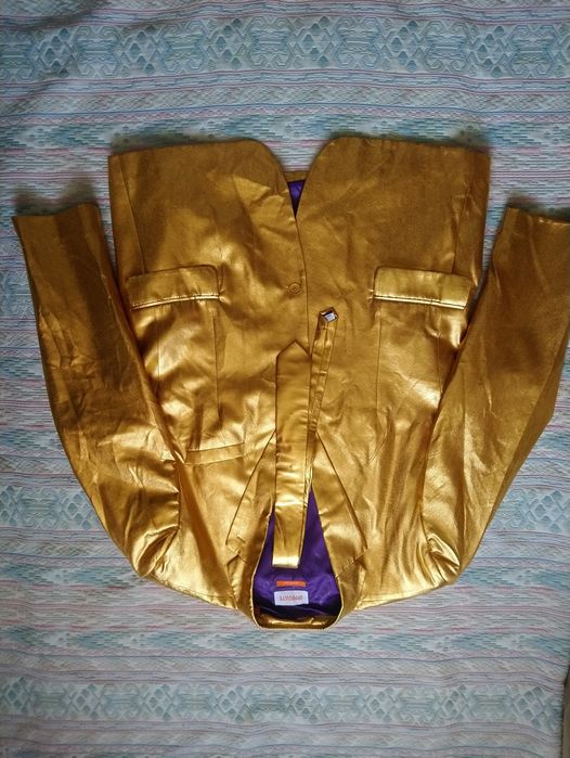 Косплей карнавальний піджак золотий з краваткою 2XL /3XL розмір