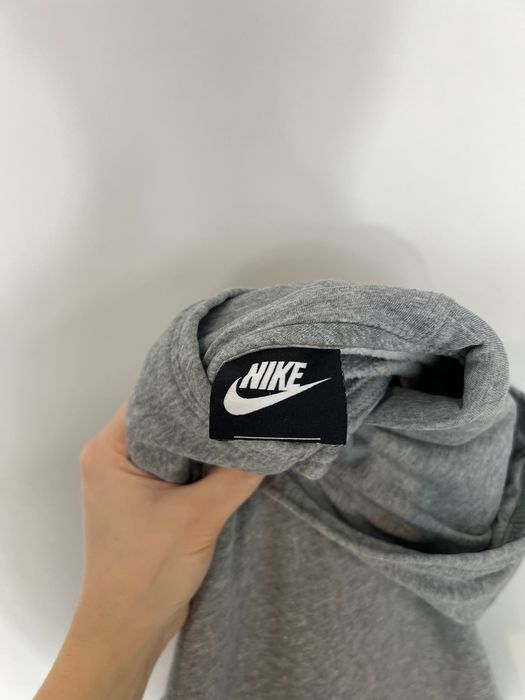 Unisex Hoodie Nike small logo swoosh grey y2k bluza