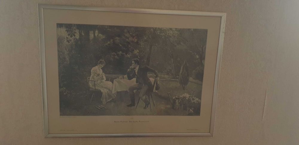 Rycina nr 3 XIX w. H. Fechner: „Czas letniej miłości" 60x40cm RAMA