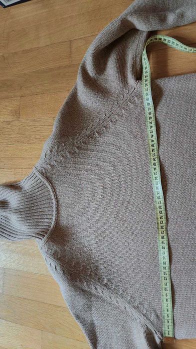 Светр теплий вовна водолазка висока горловина шерсть 100% кемел