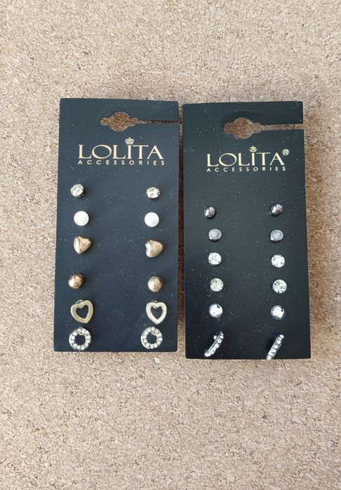 Nowe 2 zestawy kolczyków na sztyfcie marki Lolita