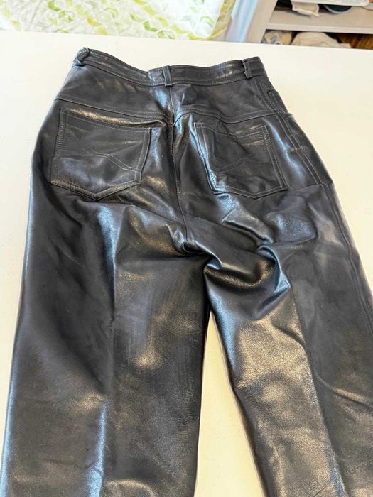 calças de couro/ leather trousers bike LADY size 29