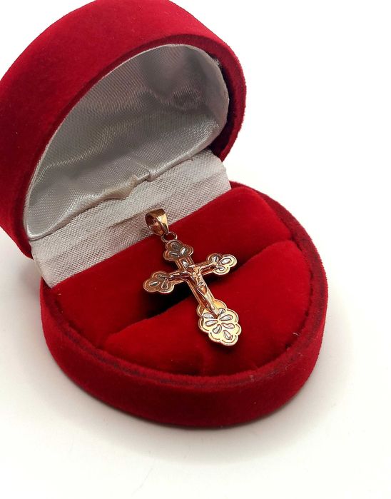 Złota zawieszka krzyżyk z Jezusem Pr.585 W:1,62gr InterSKLEP