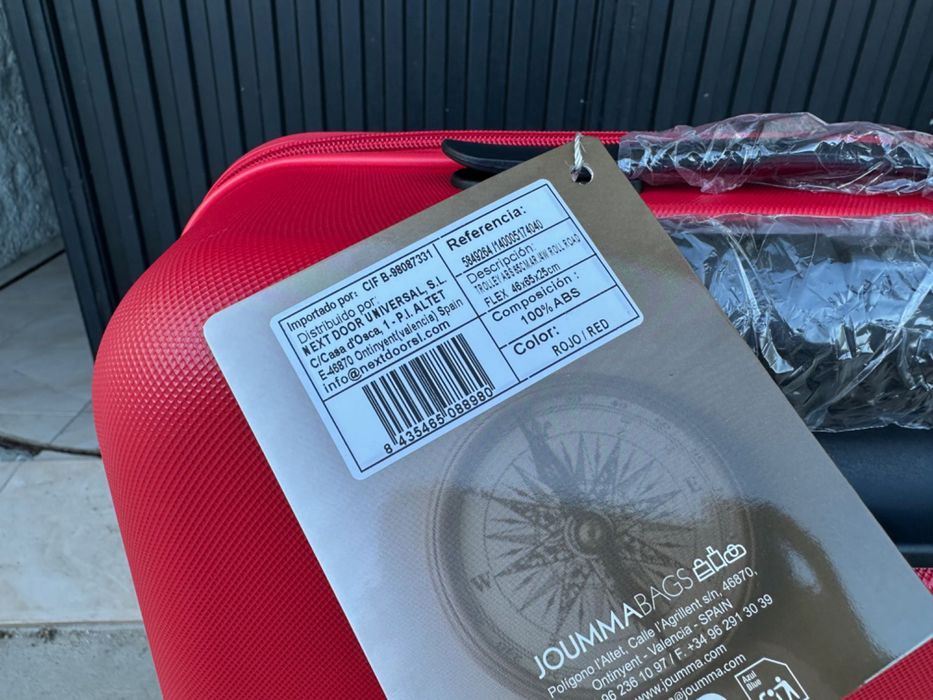 Mala de Viagem Rígida de 65cm 56 Litros Vermelha Nova