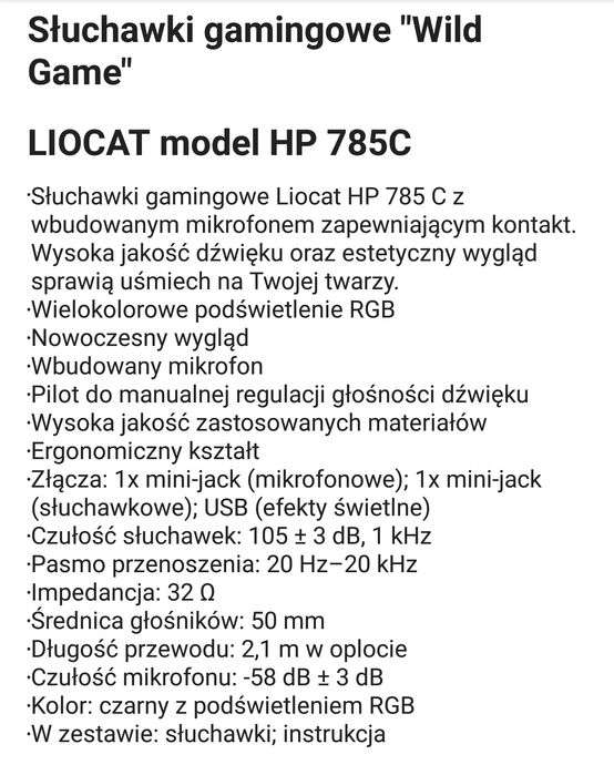 Słuchawki nauszne HP 785 C