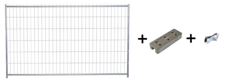 Ogrodzenie Tymczasowe Budowlane KOMPLET (panel + stopa + obejma)
