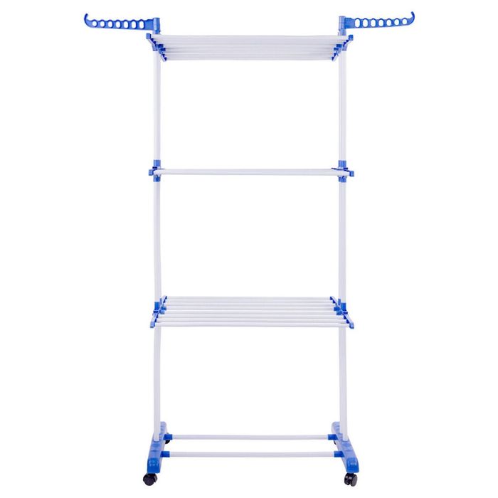 Багатоярусна сушарка для білизни до 50 кг (172х73х64) Garment Rack With Wheels, Блакитний / Підлогова вішалка