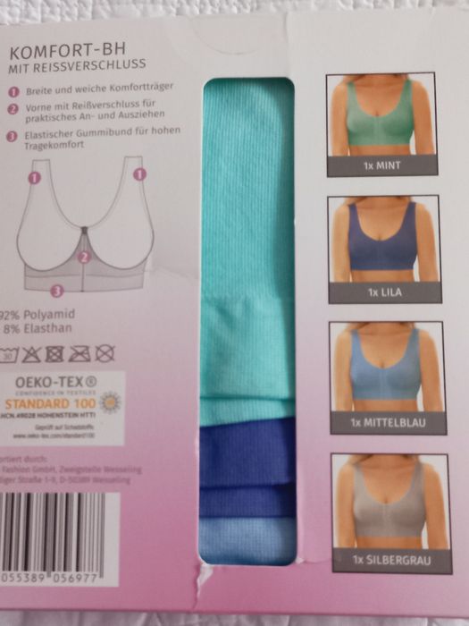 Biustonosze bezszwowe zestaw 4 sztuki XXL