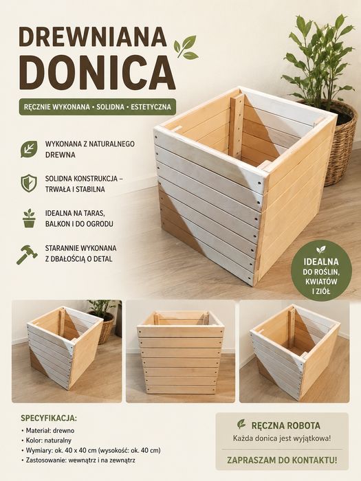 Donica ogrodowa drewniana