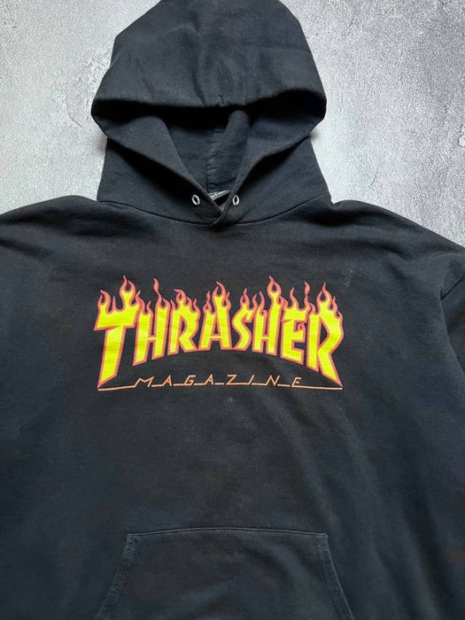 Вінтажна Кофта Худі Thrasher Трешер Великий Логотип Колір Чорний Розмір М