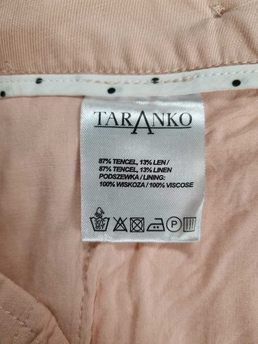 Garnitur Taranko M,L pudrowy róż, tencel i len. Marynarka i spodnie.