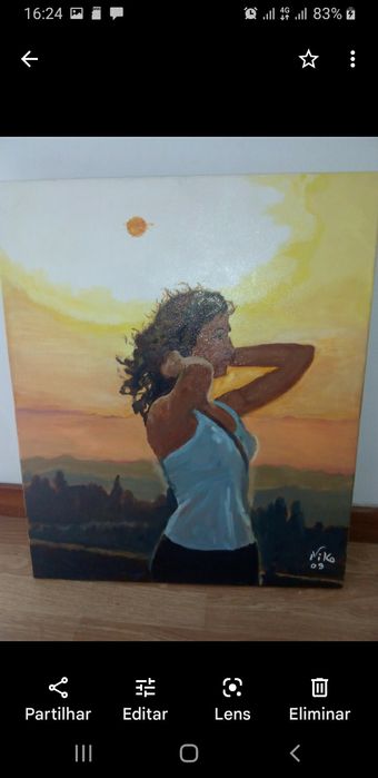 Tela pintada por-do-sol